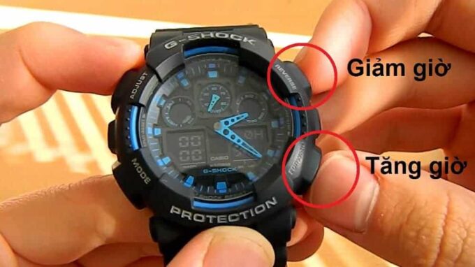Giờ kim và giờ điện tử đồng hồ G-Shock không giống nhau